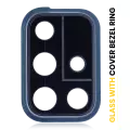 Back Camera Lens With Cover Bezel Ring Compatible For Samsung Galaxy A71 (A715 / 2020) (Prism Crush Black)