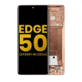 OLED Assembly With Frame Compatible For Motorola Moto Edge 50  (XT2407-3 / 2024) (Refurbished) (Peach Fuzz)