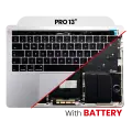 Top Case Assembly With Battery And Keyboard Compatible For MacBook Pro 13" Touch Bar (A1706 / Late 2016) (US Keyboard) (Silver)