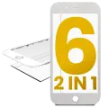 2 in 1 (Front Glass + Frame Pre-Installed) Compatible For iPhone 6 (2 Pack) (White)