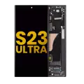 OLED Assembly With Frame Compatible For Samsung Galaxy S23 Ultra (US & International) (Refurbished) (Graphite / Red)