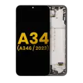 OLED Assembly With Frame Compatible For Samsung Galaxy A34 5G (A346 / 2023) (Refurbished) (Graphite)