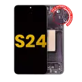 OLED Assembly With Frame Compatible For Samsung Galaxy S24 5G (US & International Version) (Refurbished) (Onyx Black)