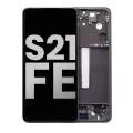OLED Assembly With Frame Compatible For Samsung Galaxy S21 FE 5G (US & International) (Used OEM Pull: Grade B/C) (Graphite)