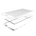 3 in 1 (Glass With OCA Pre-Installed + Frame)  Compatible For iPhone 7 (OCA Master) (2 Pack) (White)